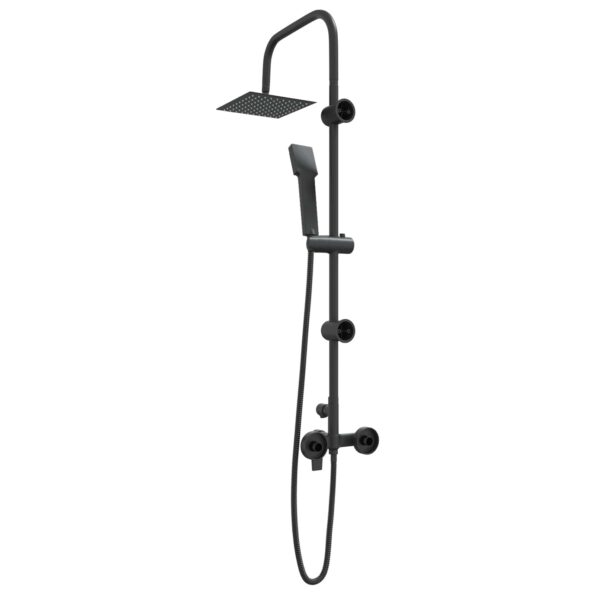 vidaXL Sprchový systém Čierna Nehrdzavejúca oceľ 21 x 48 x 112 cm – Obrázok 5