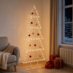 vidaXL Kovový vianočný stromček so stojanom KUOPIO 150 cm Oceľ Biela – Obrázok 3
