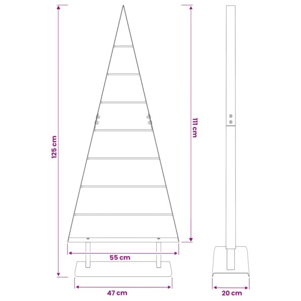 vidaXL Kovový vianočný stromček KUOPIO 125 cm Oceľ Zlatá – Obrázok 7