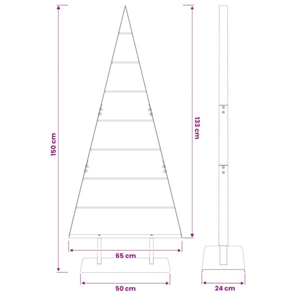 vidaXL Kovový vianočný stromček KUOPIO 150 cm Oceľ Zlatá – Obrázok 7