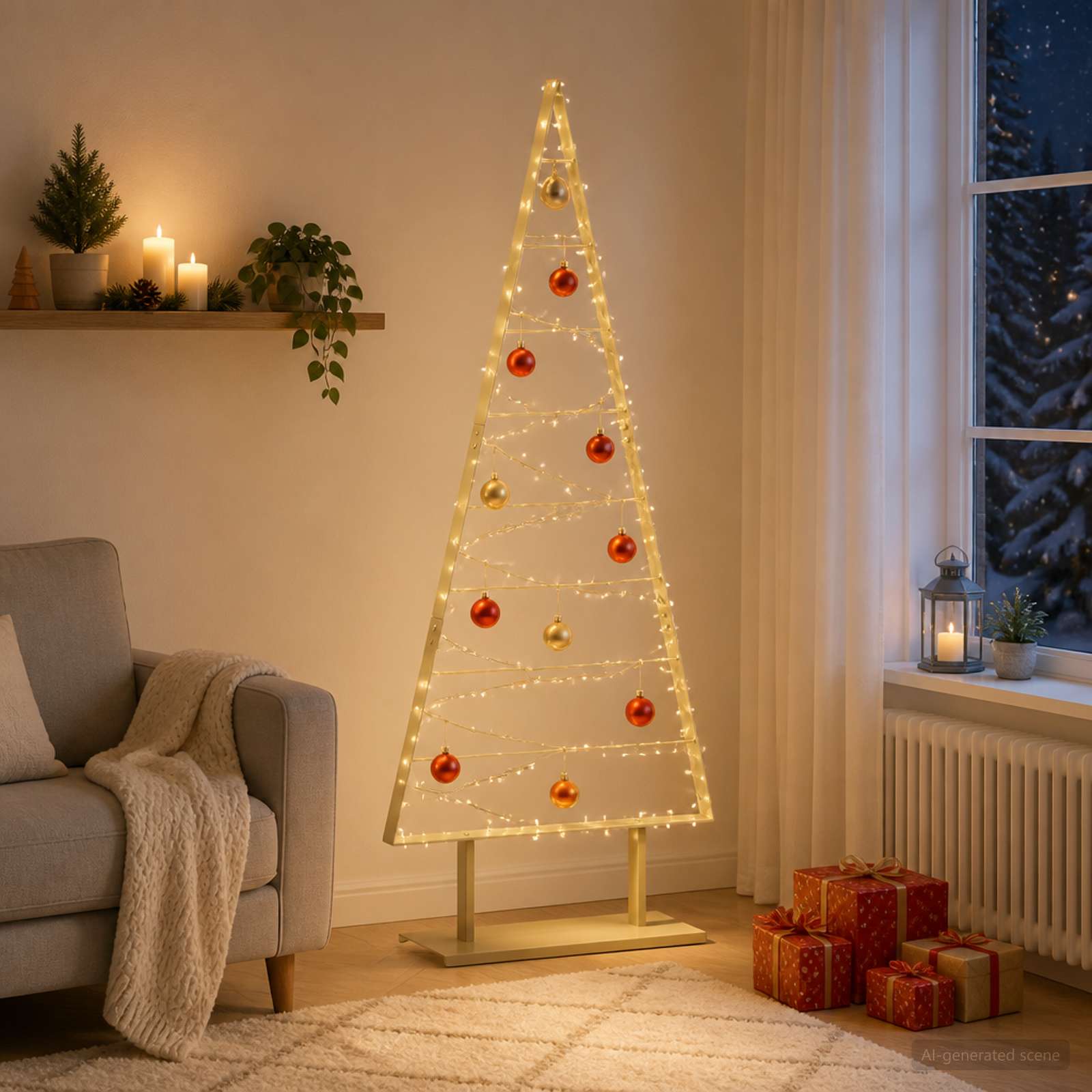 42053838_1.jpg vidaXL Kovový vianočný stromček KUOPIO 180 cm Oceľ Zlatá – Obrázok 1