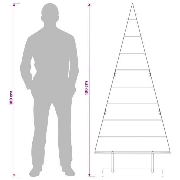 vidaXL Kovový vianočný stromček KUOPIO 180 cm Oceľ Zlatá – Obrázok 8