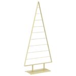 vidaXL Kovový vianočný stromček KUOPIO 210 cm Oceľ Zlatá – Obrázok 2