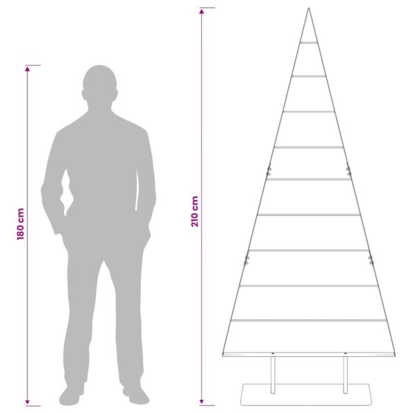 vidaXL Kovový vianočný stromček KUOPIO 210 cm Oceľ Zlatá – Obrázok 8
