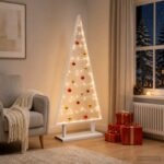 vidaXL Kovový vianočný stromček KUOPIO 125 cm Oceľ Biela – Obrázok 3