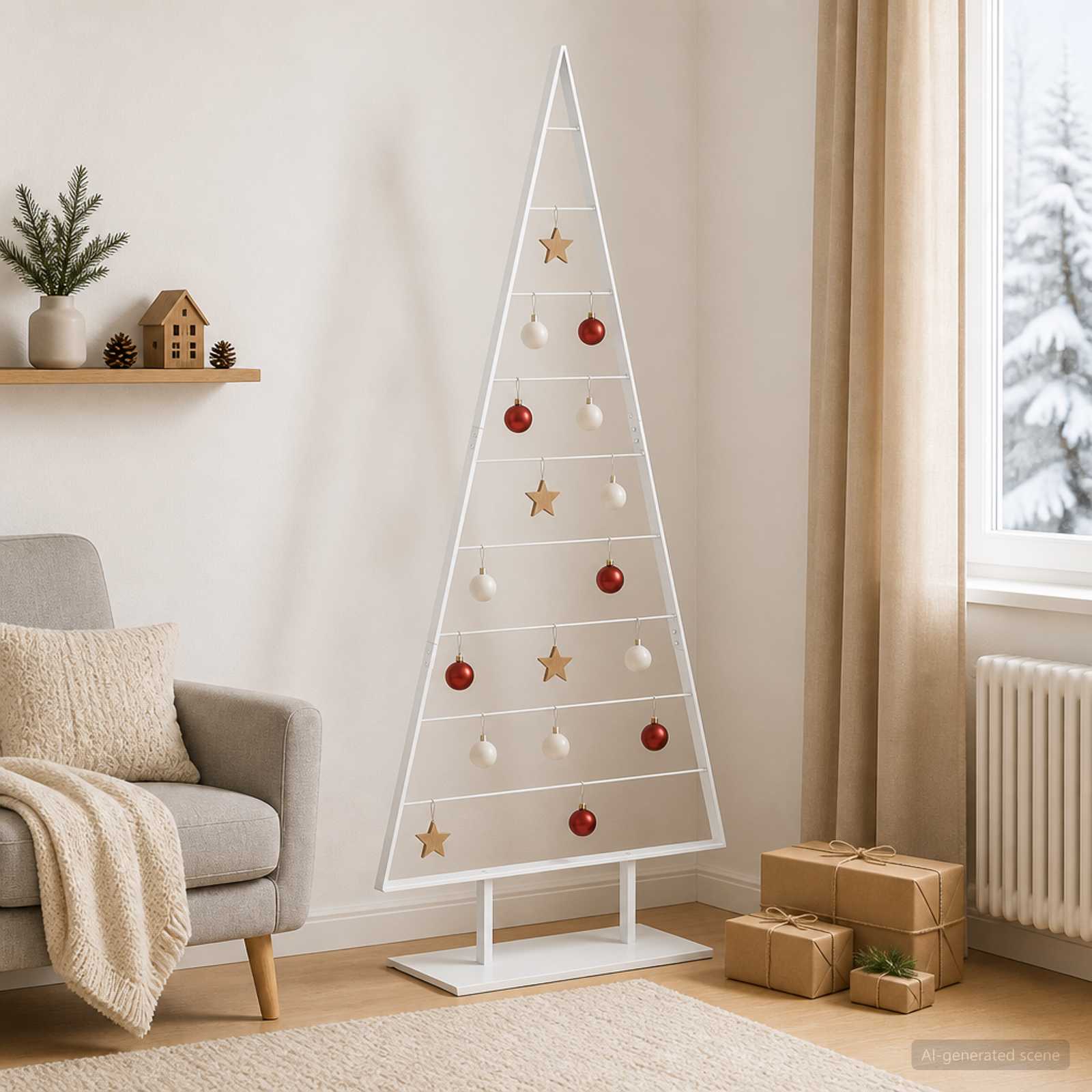 42053845_1.jpg vidaXL Kovový vianočný stromček KUOPIO 210 cm Oceľ Biela – Obrázok 1