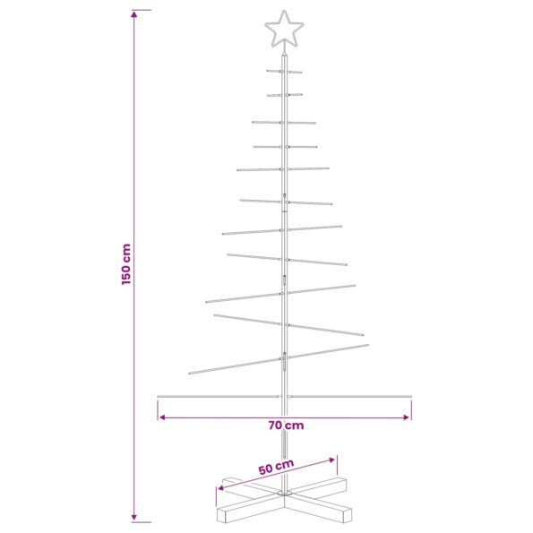 vidaXL Kovový vianočný stromček so stojanom KUOPIO 150 cm Oceľ Biela – Obrázok 7