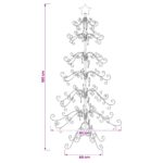 vidaXL Kovový vianočný stromček KUOPIO 180 cm Oceľ Biela – Obrázok 6
