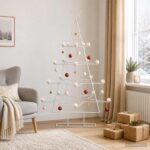 vidaXL Kovový vianočný strom s držiakom KUOPIO 140 cm Oceľ Biela