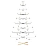 vidaXL Kovový vianočný strom s držiakom KUOPIO 210 cm Oceľ Čierna – Obrázok 3