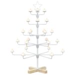 vidaXL Kovový vianočný strom s držiakom KUOPIO 90 cm Oceľ Biela – Obrázok 3