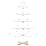 vidaXL Kovový vianočný strom s držiakom KUOPIO 125 cm Oceľ Biela – Obrázok 2