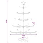 vidaXL Kovový vianočný strom s držiakom KUOPIO 125 cm Oceľ Biela – Obrázok 7
