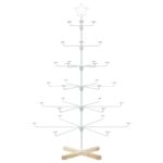 vidaXL Kovový vianočný strom s držiakom KUOPIO 150 cm Oceľ Biela – Obrázok 2