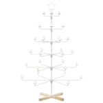 vidaXL Kovový vianočný strom s držiakom KUOPIO 150 cm Oceľ Biela – Obrázok 3