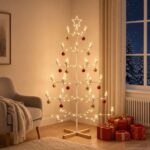vidaXL Kovový vianočný strom s držiakom KUOPIO 150 cm Oceľ Biela – Obrázok 4