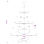 vidaXL Kovový vianočný strom s držiakom KUOPIO 150 cm Oceľ Biela – Obrázok 7
