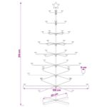 vidaXL Kovový vianočný strom s držiakom KUOPIO 210 cm Oceľ Biela – Obrázok 7