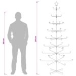 vidaXL Kovový vianočný strom s držiakom KUOPIO 210 cm Oceľ Biela – Obrázok 8