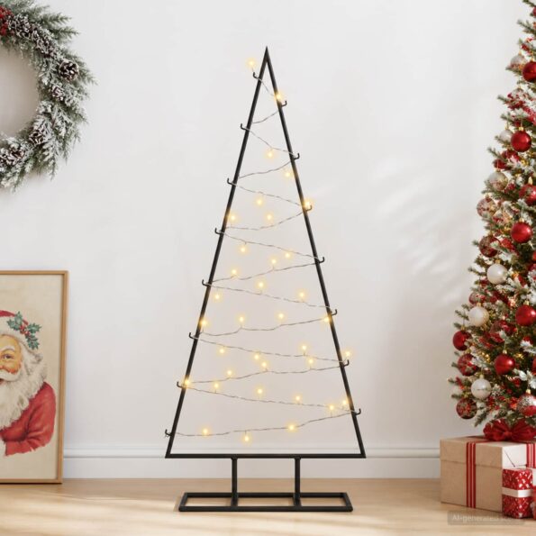vidaXL Kovový vianočný stromček s LED KUOPIO 90 cm Teplá biela Oceľ – Obrázok 3