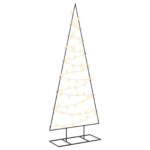 vidaXL Kovový vianočný stromček s LED KUOPIO 150 cm Teplá biela Oceľ – Obrázok 2