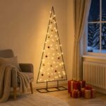 vidaXL Kovový vianočný stromček s LED KUOPIO 150 cm Teplá biela Oceľ – Obrázok 3