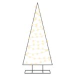 vidaXL Kovový vianočný stromček s LED KUOPIO 150 cm Teplá biela Oceľ – Obrázok 4