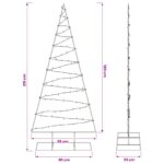 vidaXL Kovový vianočný stromček s LED KUOPIO 210 cm Teplá biela Oceľ – Obrázok 7