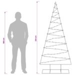 vidaXL Kovový vianočný stromček s LED KUOPIO 210 cm Teplá biela Oceľ – Obrázok 8