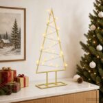 vidaXL Kovový vianočný stromček s LED KUOPIO 60 cm Teplá biela Oceľ – Obrázok 3