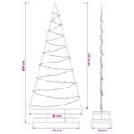 vidaXL Kovový vianočný stromček s LED KUOPIO 150 cm Teplá biela Oceľ – Obrázok 7