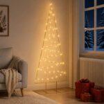 vidaXL Kovový vianočný stromček s LED KUOPIO 180 cm Teplá biela Oceľ