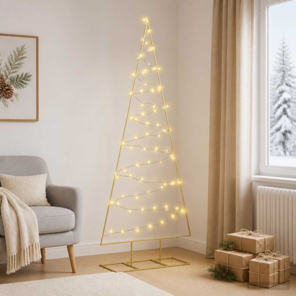 vidaXL Kovový vianočný stromček s LED KUOPIO 180 cm Teplá biela Oceľ – Obrázok 3