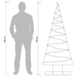 vidaXL Kovový vianočný stromček s LED KUOPIO 180 cm Teplá biela Oceľ – Obrázok 8