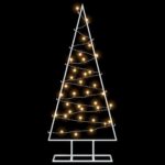 vidaXL Kovový vianočný stromček s LED KUOPIO 90 cm Teplá biela Oceľ – Obrázok 5