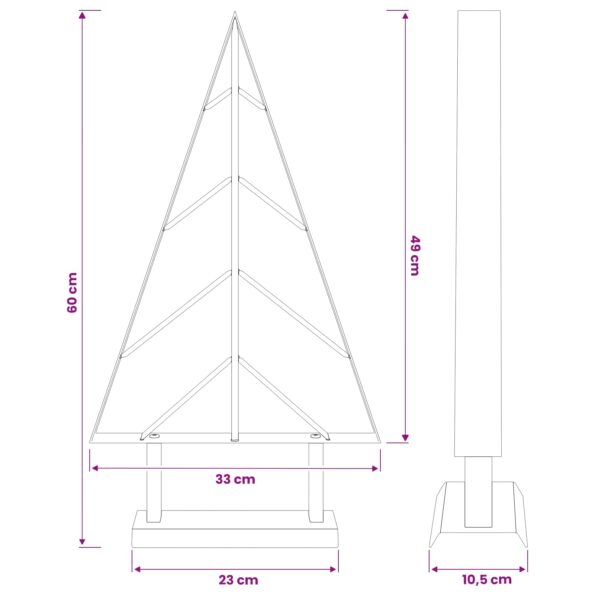 vidaXL Kovový vianočný stromček so stojanom KUOPIO 60 cm Oceľ Biela – Obrázok 7