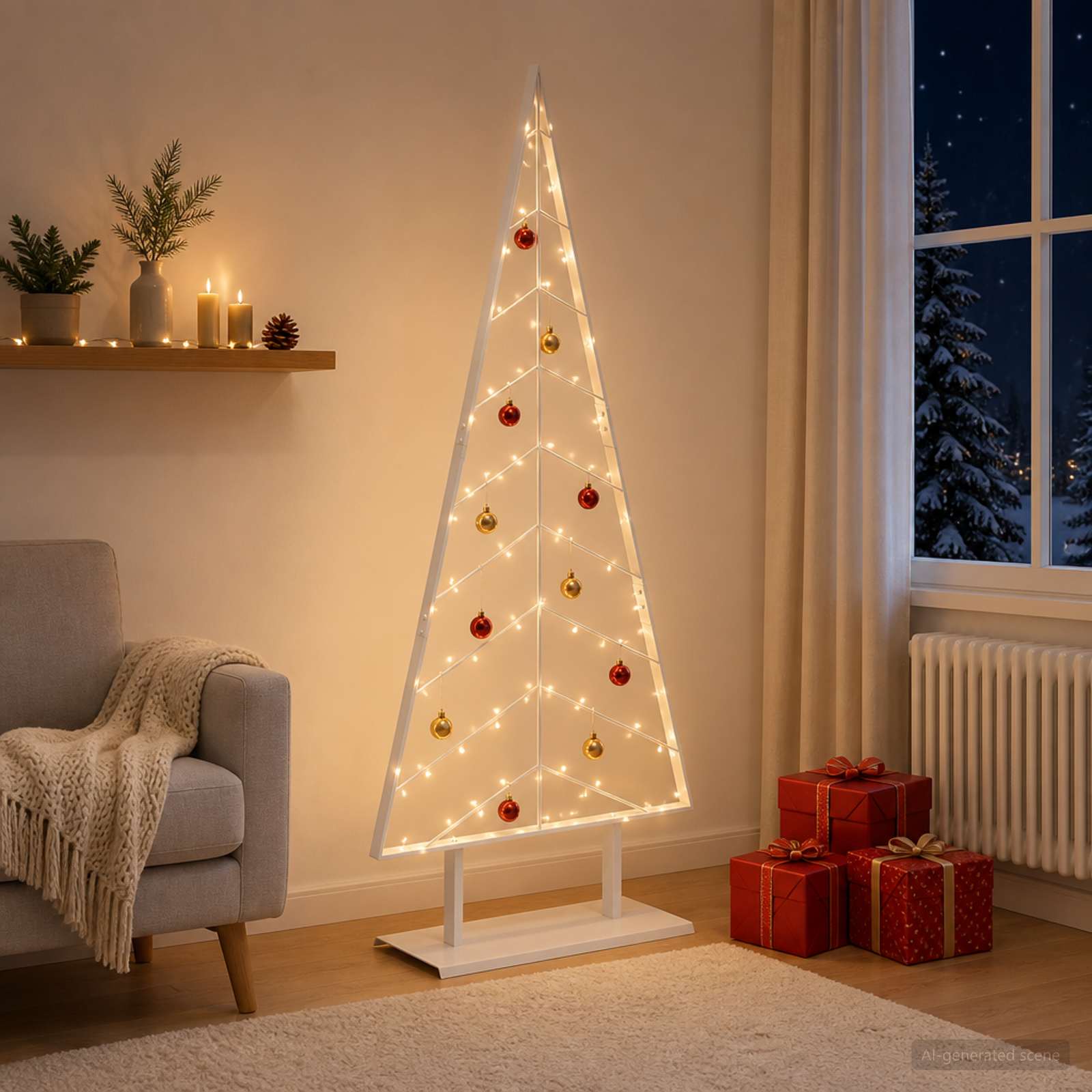 42053989_1.jpg vidaXL Kovový vianočný stromček so stojanom KUOPIO 180 cm Oceľ Biela – Obrázok 1