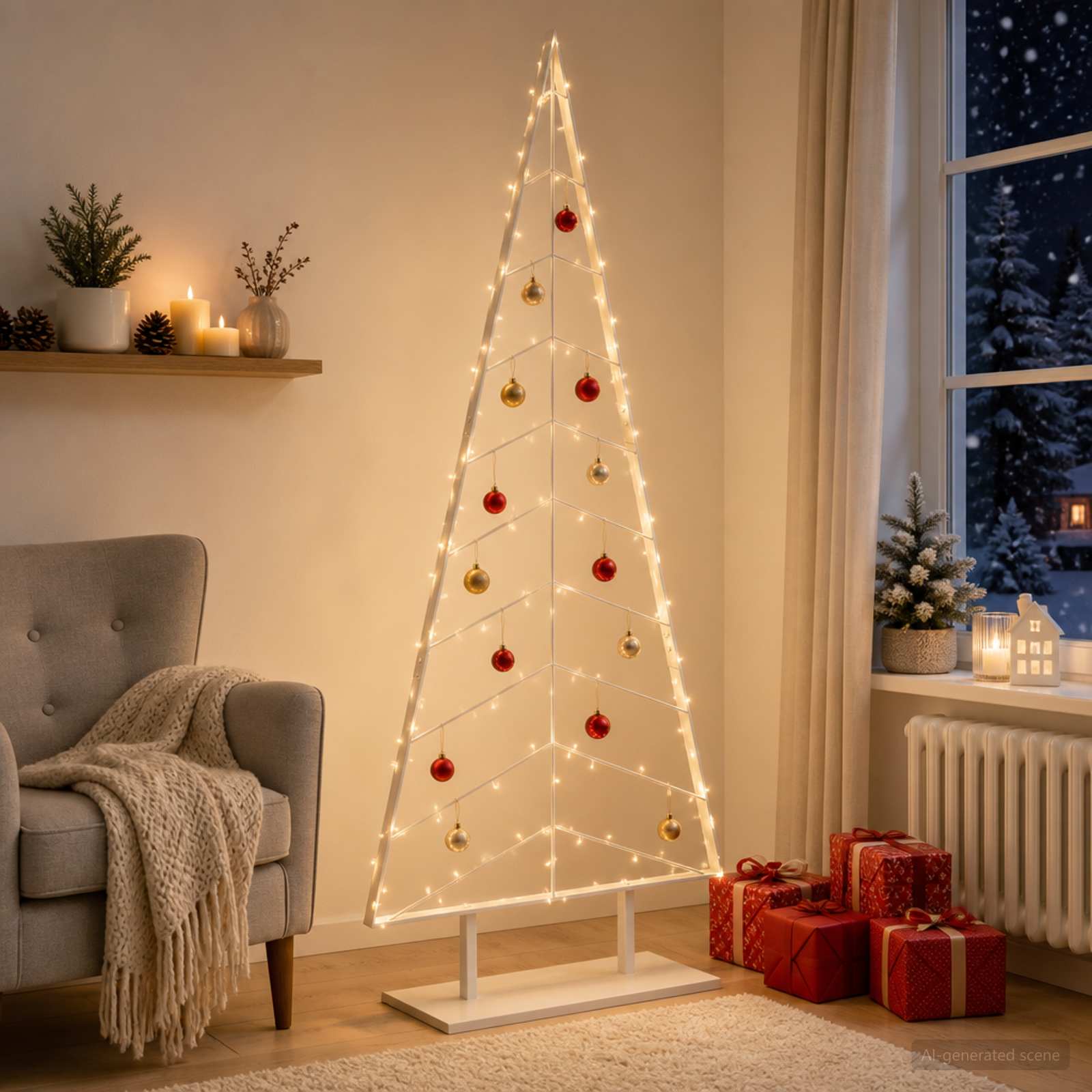 42053990_1.jpg vidaXL Kovový vianočný stromček so stojanom KUOPIO 210 cm Oceľ Biela – Obrázok 1