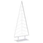 vidaXL Kovový vianočný stromček so stojanom KUOPIO 210 cm Oceľ Biela – Obrázok 2