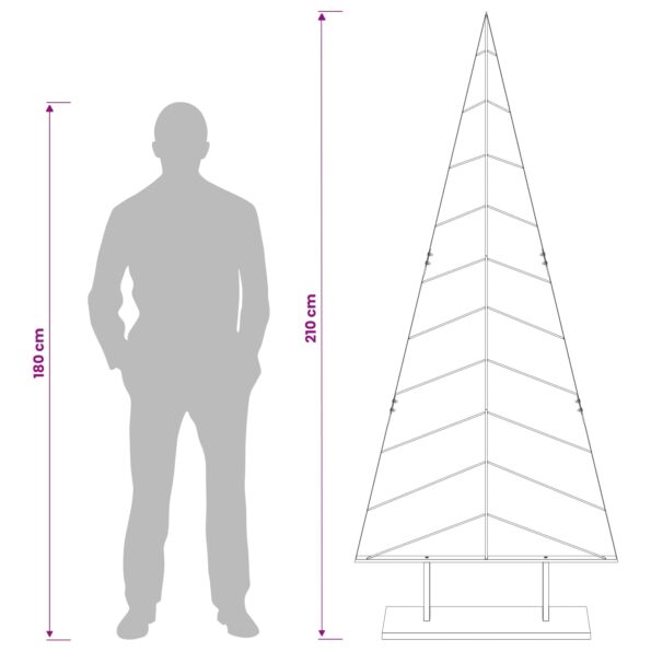 vidaXL Kovový vianočný stromček so stojanom KUOPIO 210 cm Oceľ Biela – Obrázok 8