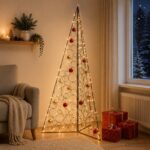 vidaXL Kovový vianočný stromček KUOPIO 210 cm Oceľ Čierna