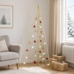 vidaXL Kovový vianočný stromček KUOPIO 140 cm Oceľ Zlatá – Obrázok 3
