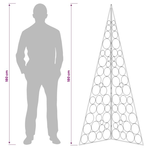 vidaXL Kovový vianočný stromček KUOPIO 180 cm Oceľ Biela – Obrázok 8