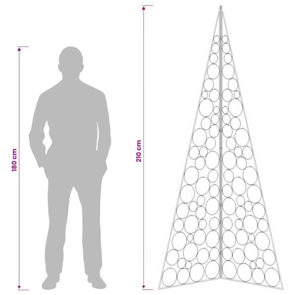 vidaXL Kovový vianočný stromček KUOPIO 210 cm Oceľ Biela – Obrázok 8