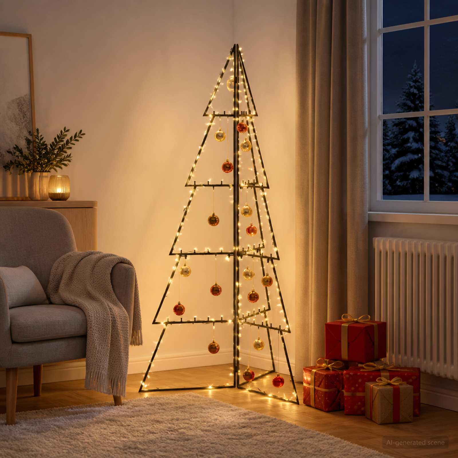 42054013_1.jpg vidaXL Kovový vianočný stromček KUOPIO 140 cm Oceľ Čierna – Obrázok 1