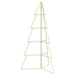 vidaXL Kovový vianočný stromček KUOPIO 140 cm Oceľ Zlatá – Obrázok 2