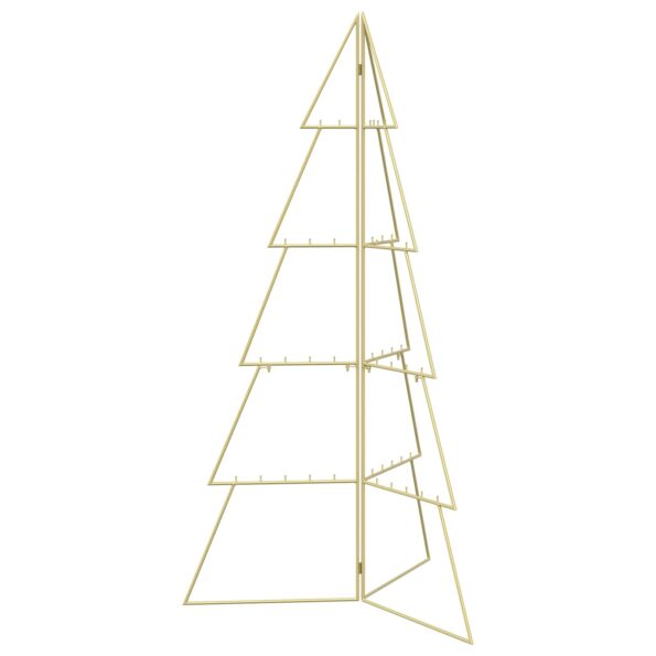 vidaXL Kovový vianočný stromček KUOPIO 140 cm Oceľ Zlatá – Obrázok 2