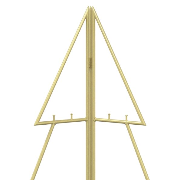 vidaXL Kovový vianočný stromček KUOPIO 140 cm Oceľ Zlatá – Obrázok 5