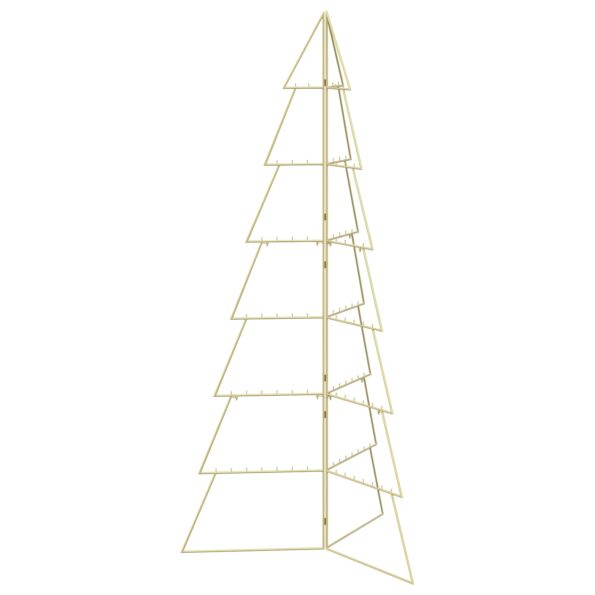vidaXL Kovový vianočný stromček KUOPIO 210 cm Oceľ Zlatá – Obrázok 2