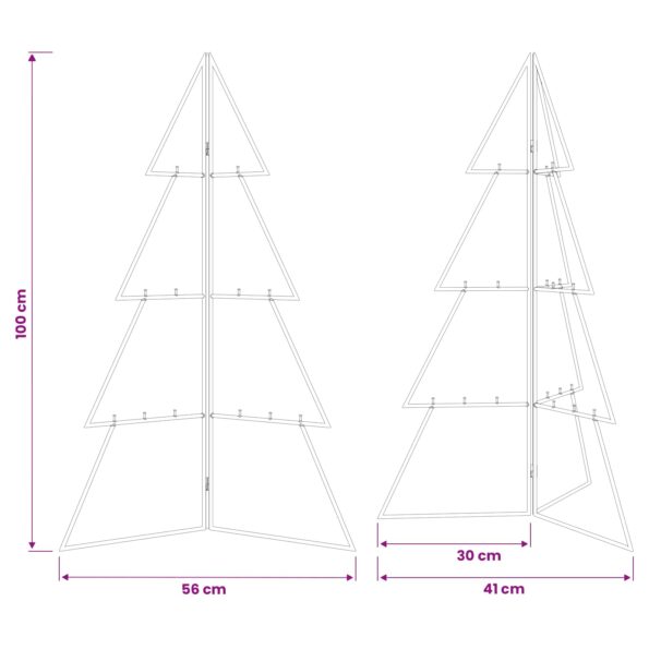 vidaXL Kovový vianočný stromček KUOPIO 100 cm Oceľ Biela – Obrázok 7